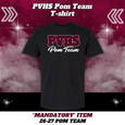 26-27 Pom Team PVHS Pom Team T-Shirt - BLACK