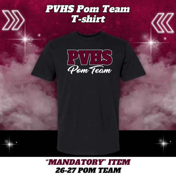 26-27 Pom Team PVHS Pom Team T-Shirt - BLACK