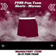 26-27 Pom Team Cotton Pom Shorts - MAROON