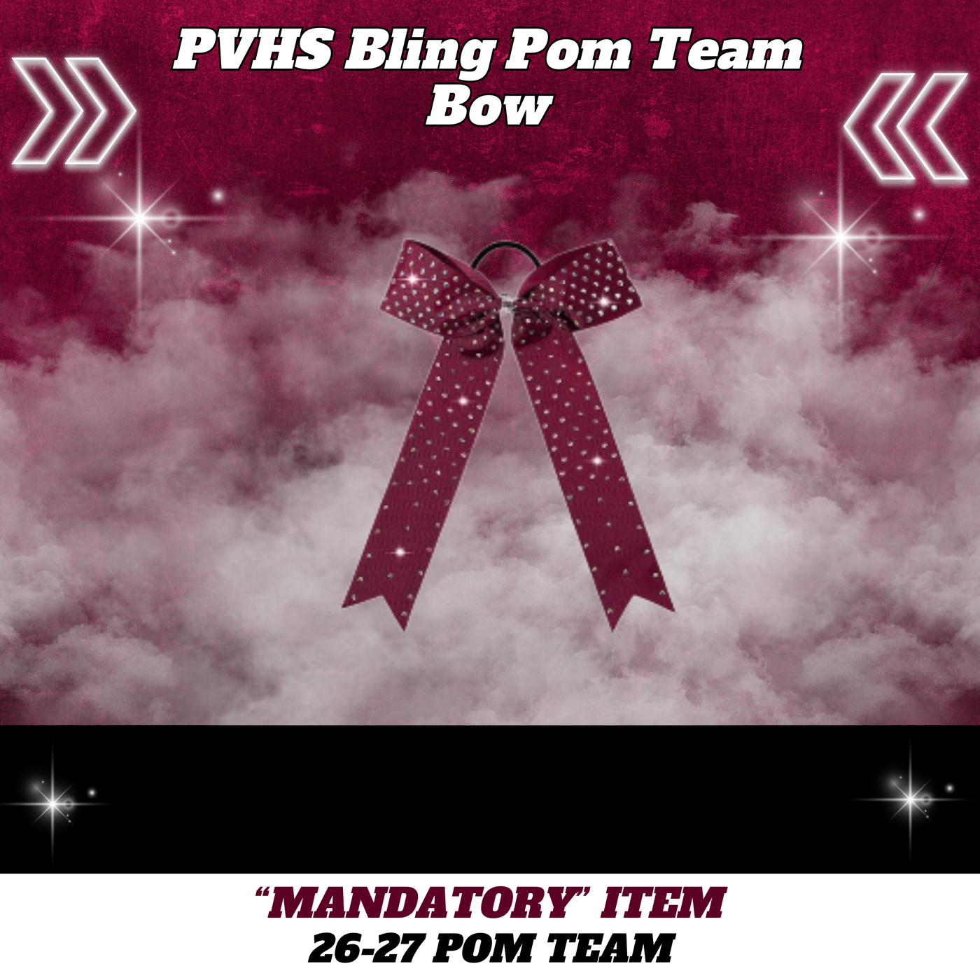 26-27 Pom Team PVHS Bling Pom Bow