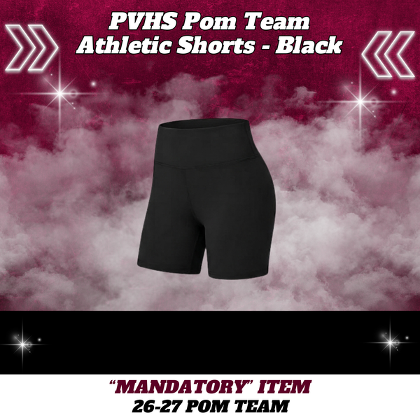 26-27 Pom Team Athletic Pom Shorts - BLACK