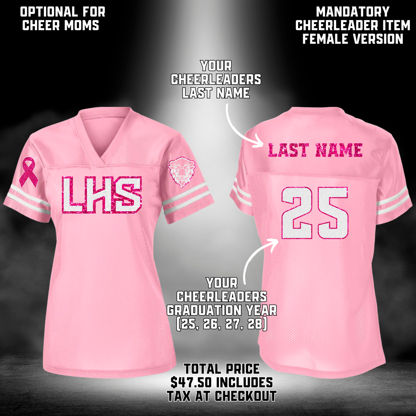 Custom Liberty Pink Football Jersey