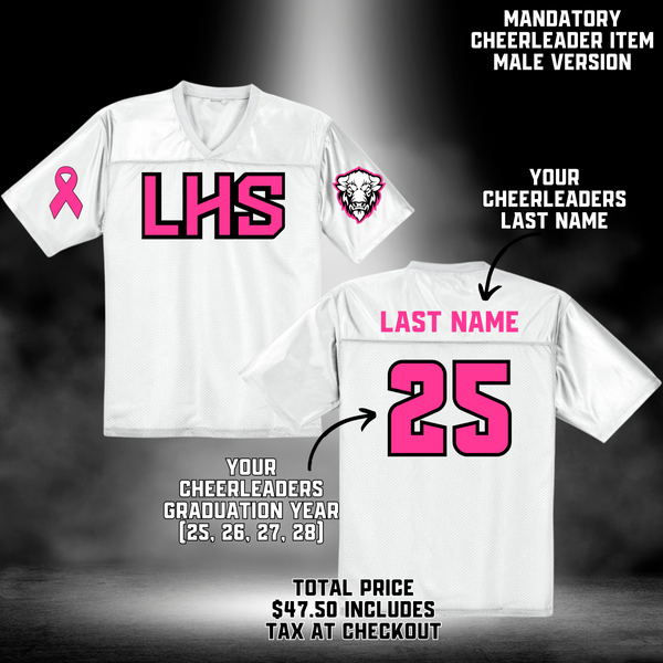 Custom Liberty White Breast Cancer Awareness Football Jersey