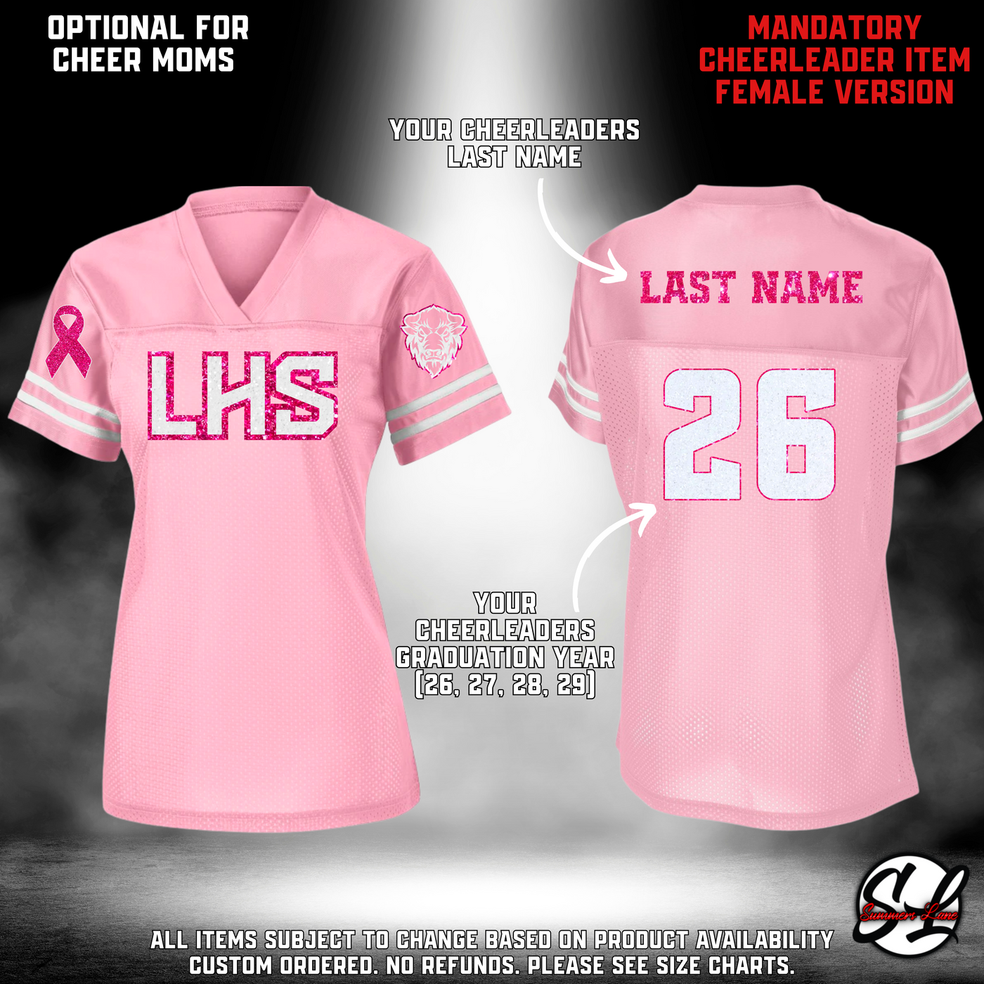 Custom Liberty Pink Football Jersey