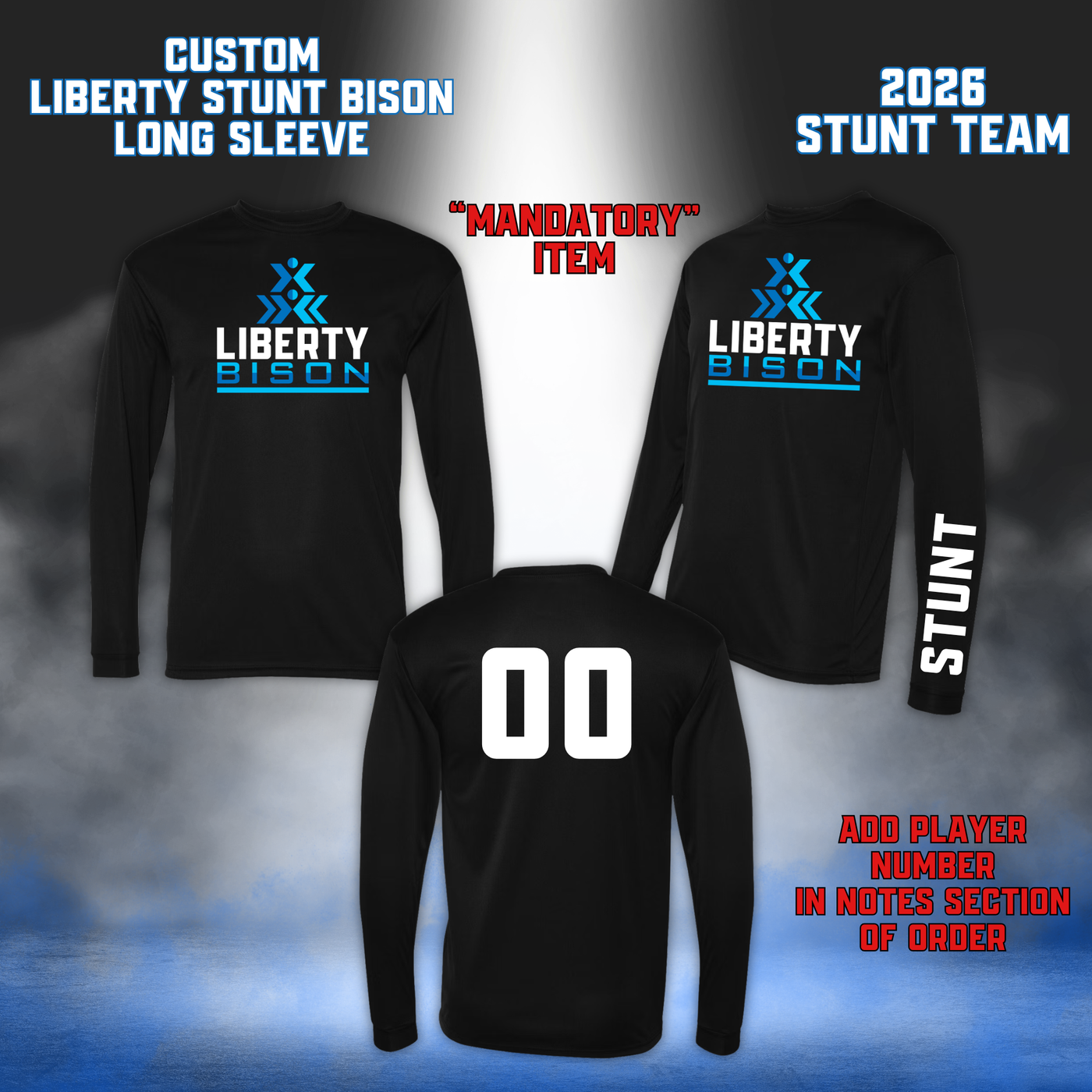 CUSTOM LIBERTY STUNT BISON - Long Sleeve