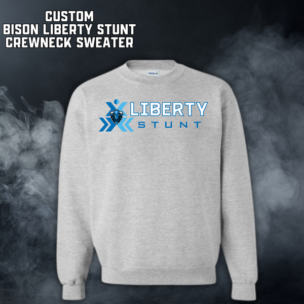 CUSTOM BISON LIBERTY STUNT Crewneck Sweater - Sport Gray