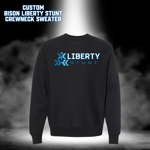 CUSTOM BISON LIBERTY STUNT Crewneck Sweater - Black