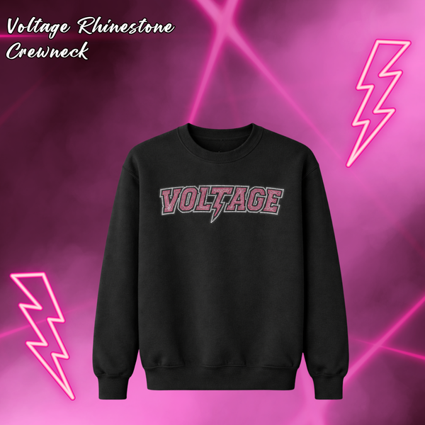 Bling Voltage Rhinestone Crewneck - ADULT