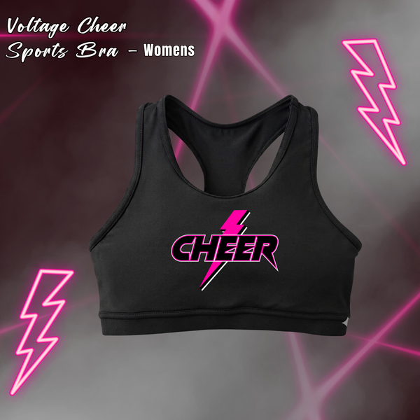Voltage Cheer Lightening Bolt Sports Bra - Womens