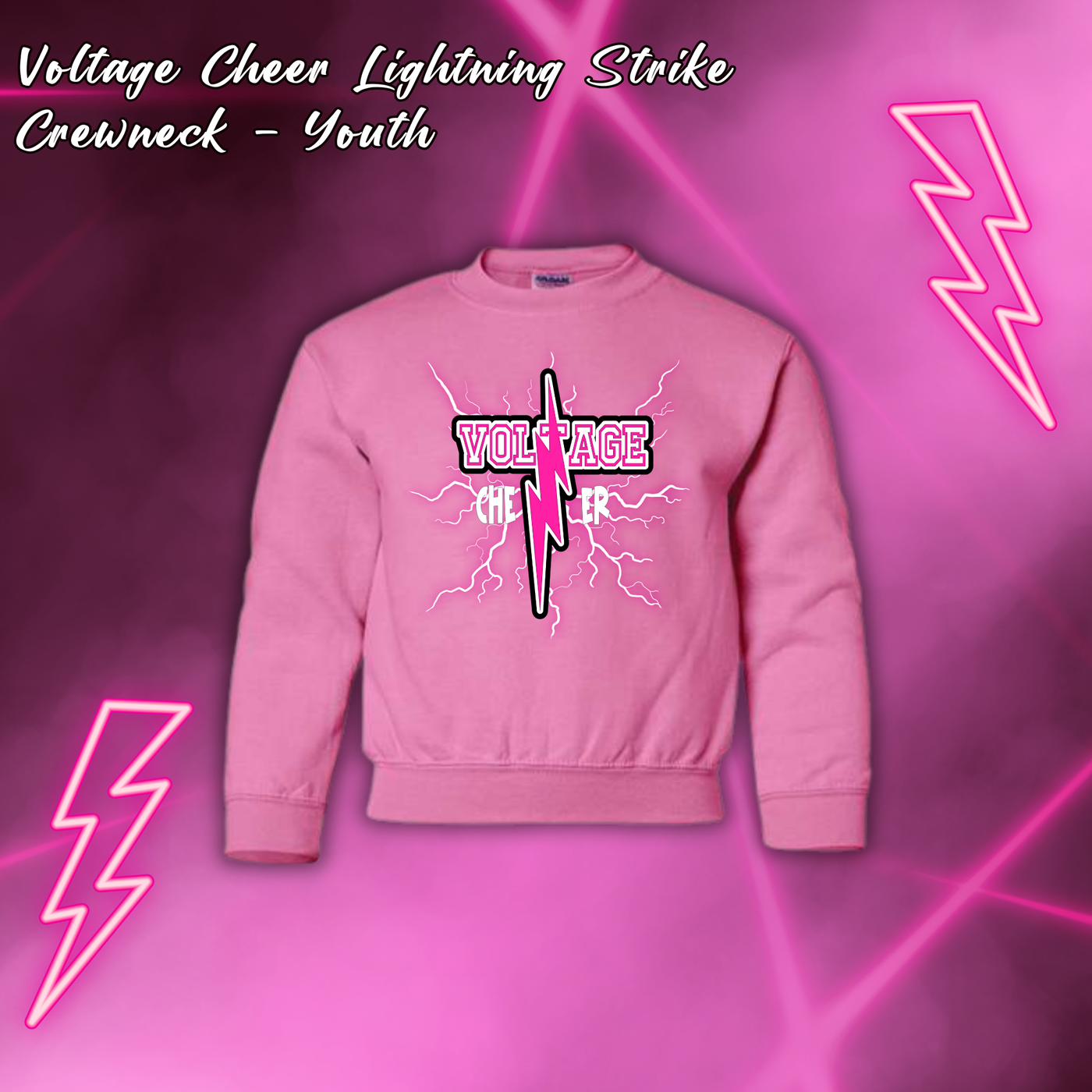 Voltage Cheer Lightning Strick Crewneck - YOUTH