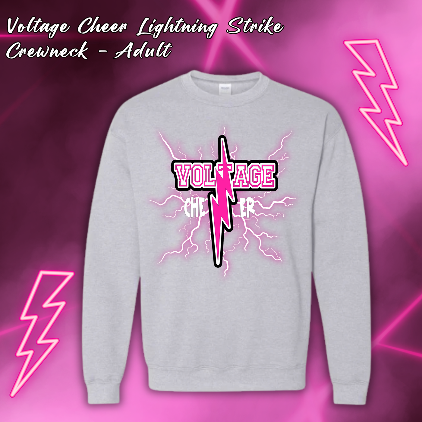 Voltage Cheer Lightning Strick Crewneck - ADULT