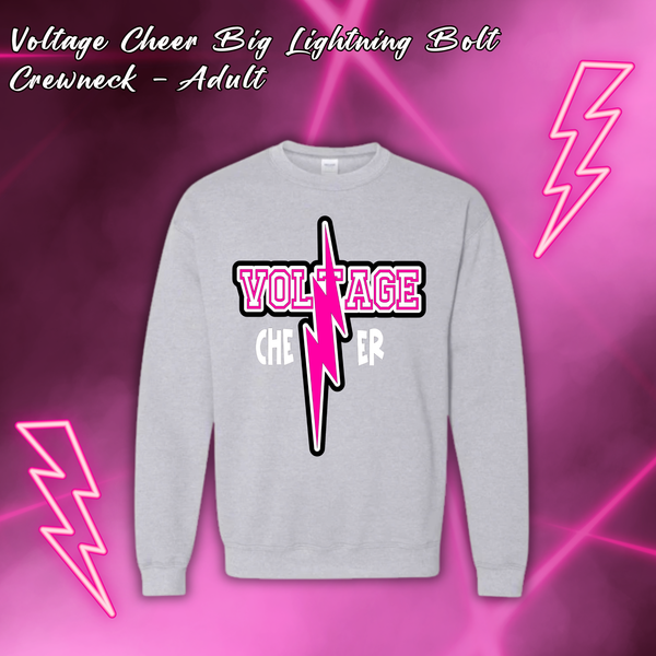Voltage Cheer Big Lightning Bolt Crewneck - ADULT