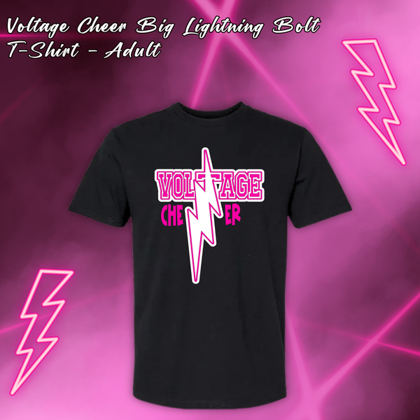 Voltage Cheer Big Lightning Bolt T-Shirt - ADULT