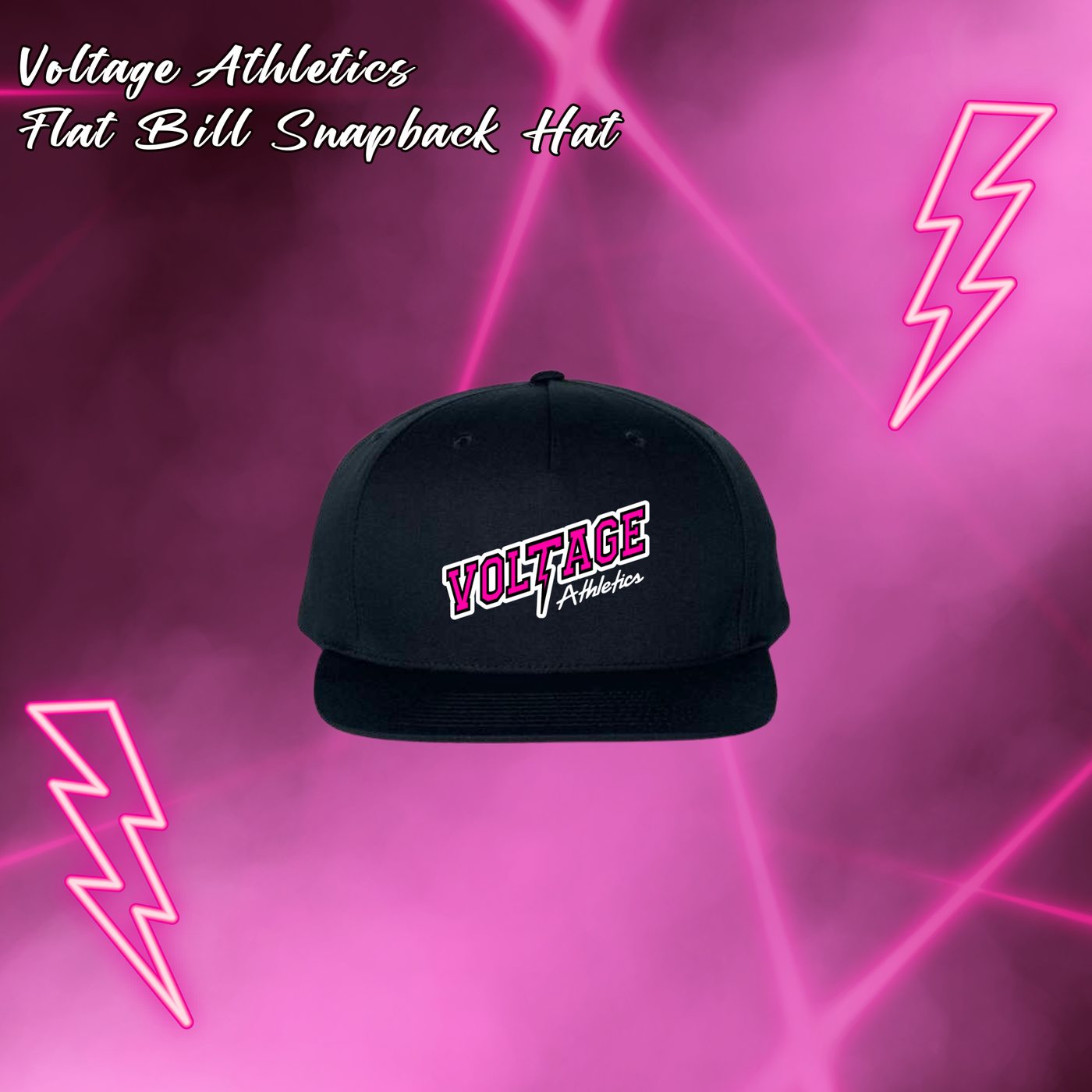 Voltage Athletics Flat Bill Snapback Hat - EMBROIDERED