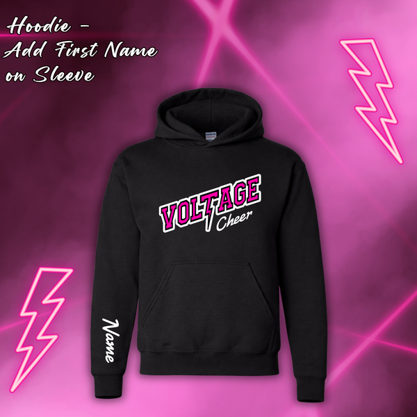 CUSTOM VOLTAGE ADD ON- Add First Name to Sleeve on Hoodie