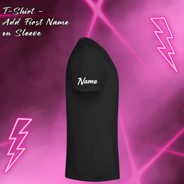 CUSTOM VOLTAGE ADD ON- Add First Name on Sleeve of T-shirt
