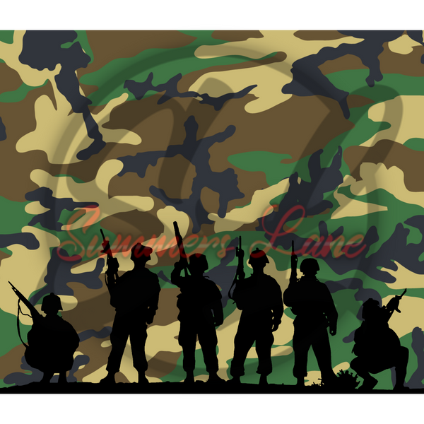 SUBLIMATION TRANSFER SHEET Army Soldiers 20oz Skinny Straight