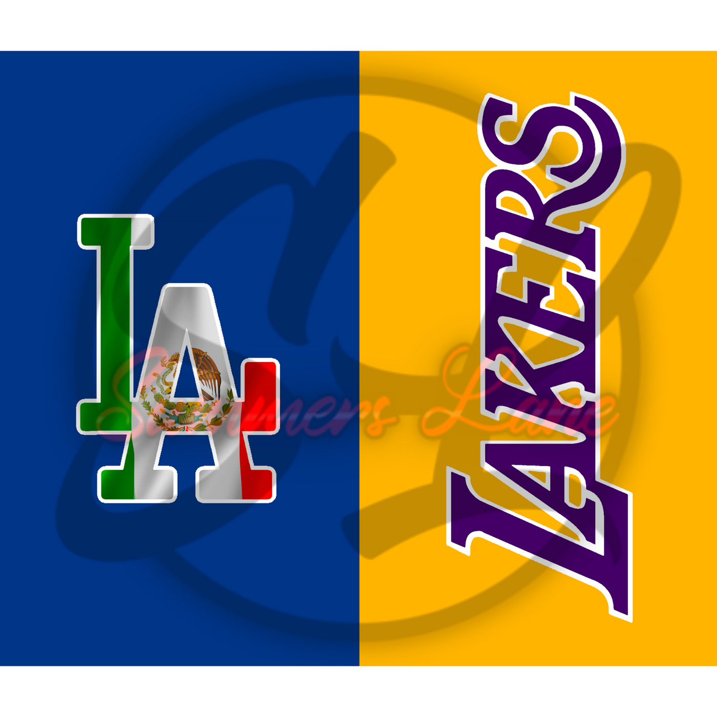 20oz SKINNY STRAIGHT Mexican Flag LA Dodgers Lakers Design Digital Dow –  Summers Lane
