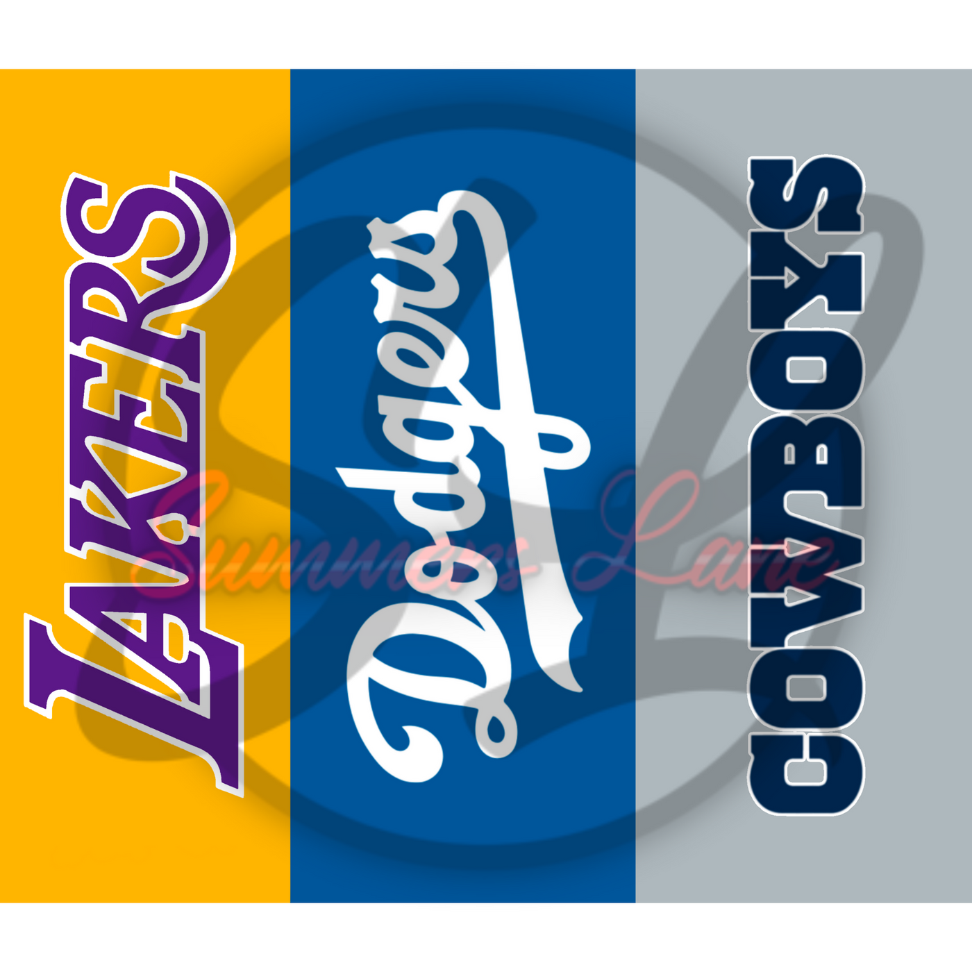 SUBLIMATION TRANSFER SHEET, Lakers Dodgers Cowboys 20oz Skinny Straight