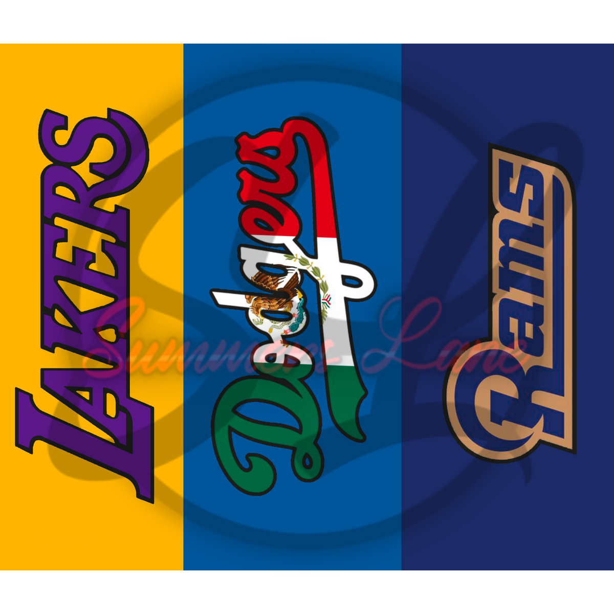 Los Angeles License Plate Art Sports Design Lakers Dodgers Rams Kings Round  Beach Towel