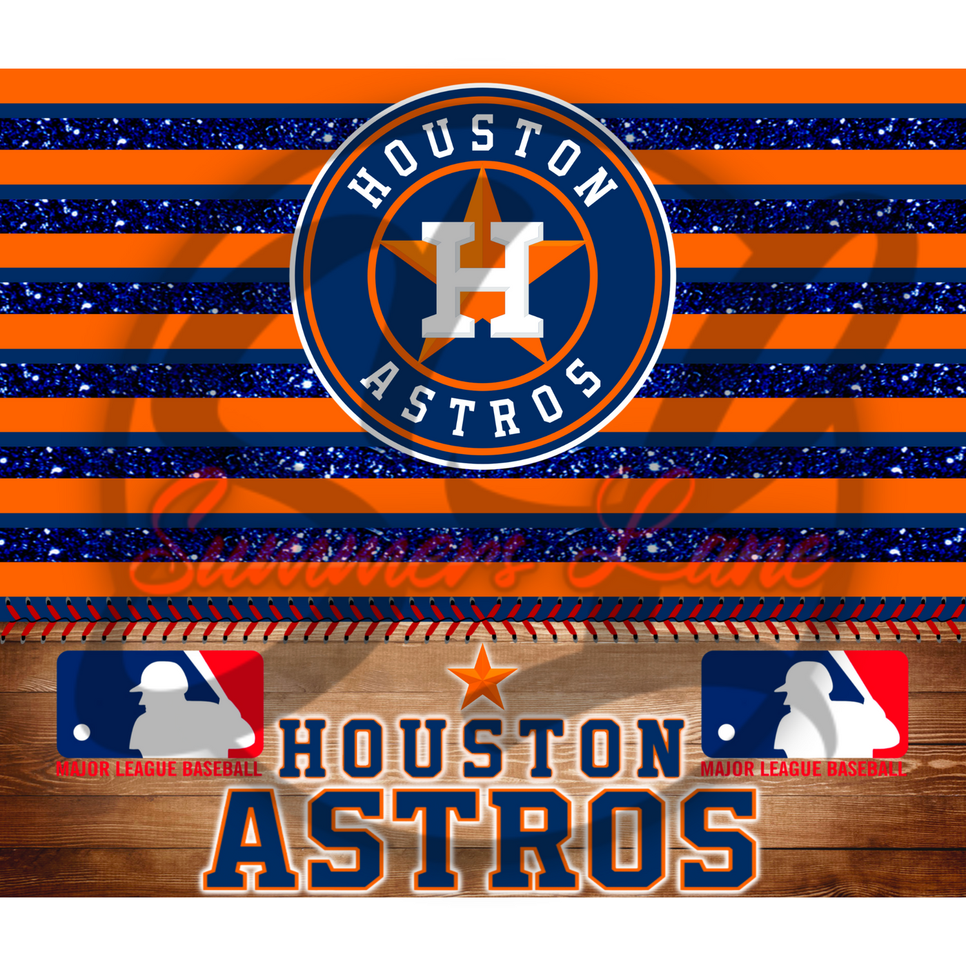 Houston Astros Major League Baseball Striped Style With Logo